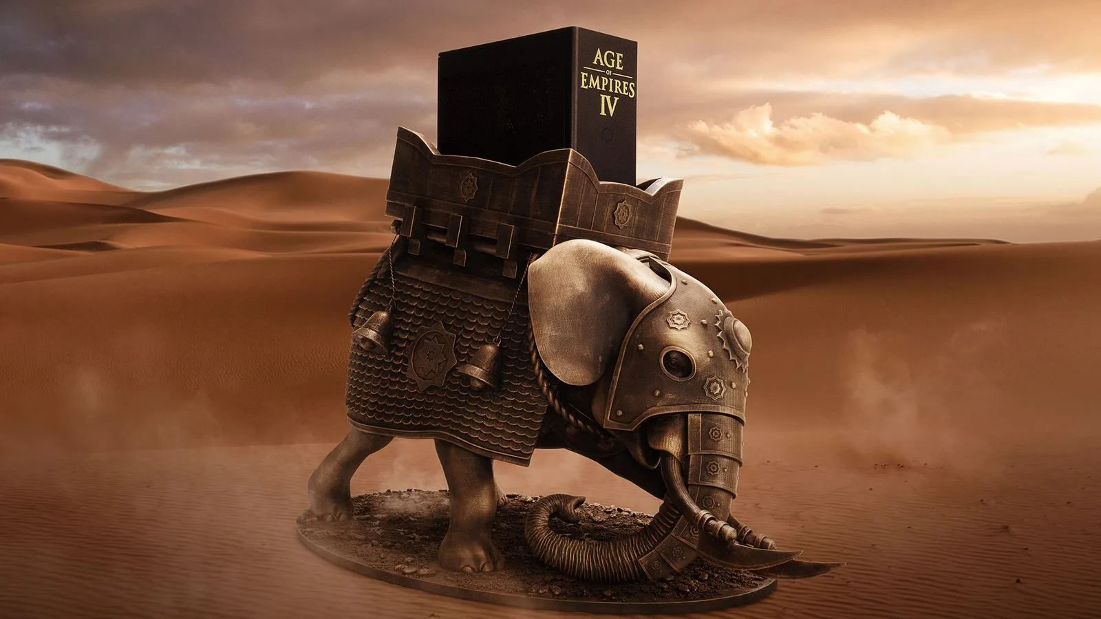 Custom Age of Empires IV PC built into a bronze war elephant