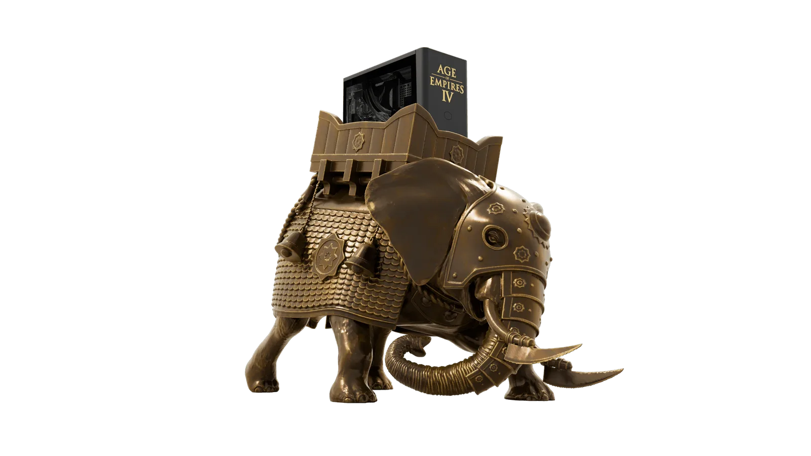 The finished war elephant PC shot in studio