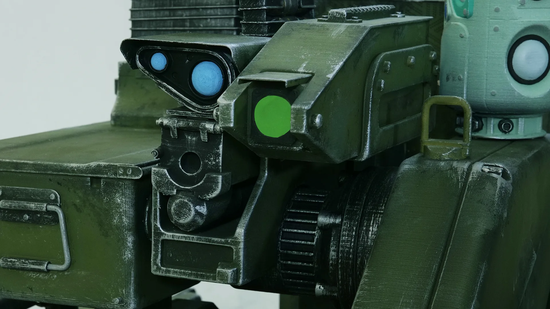 Ranger's sensor head, hand-painted in olive green