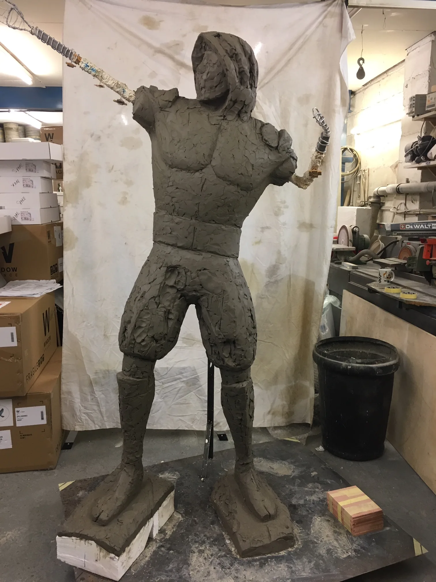 Clay sculpt of Scorpion in the workshop