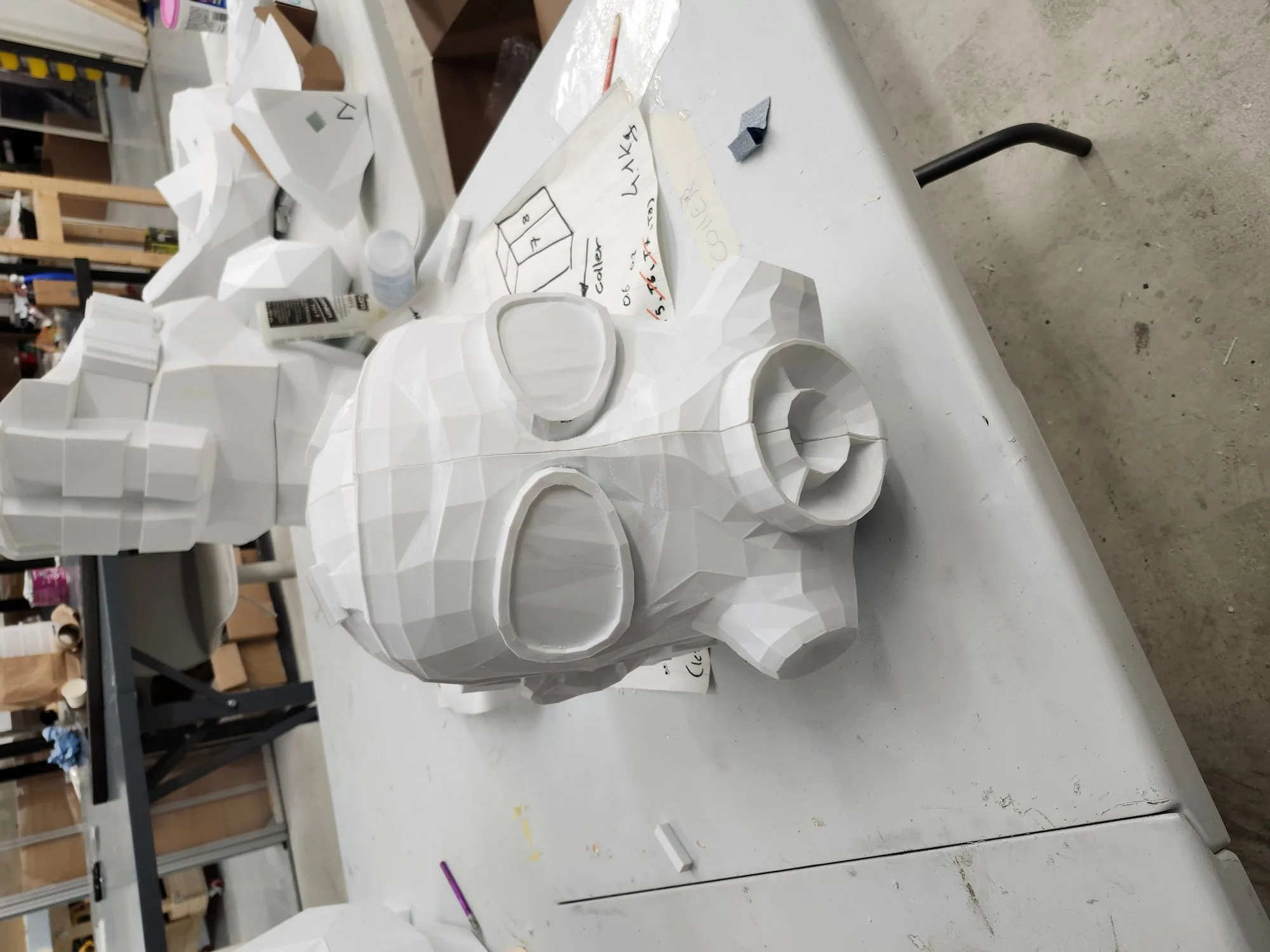 Sledge's printed gas mask before finishing