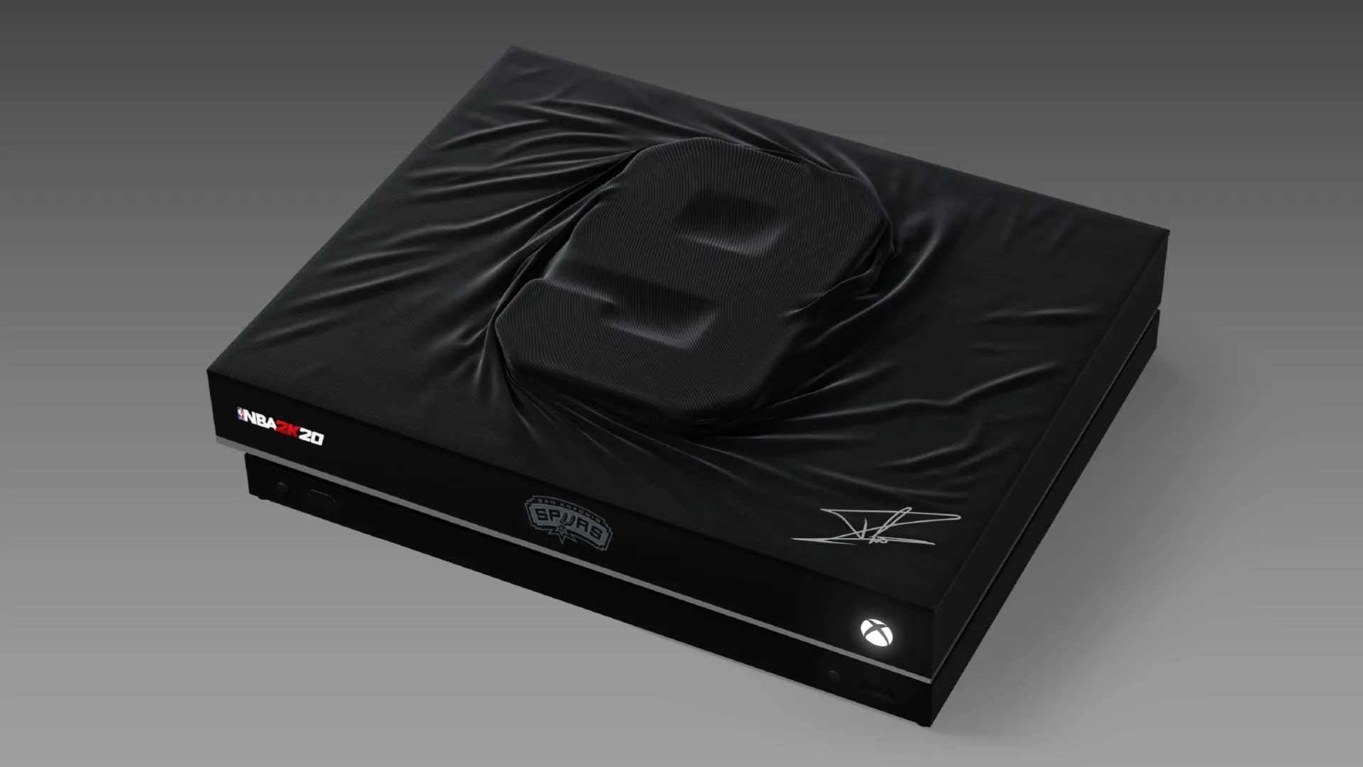 Custom Xbox One X with a raised number 9 for Tony Parker